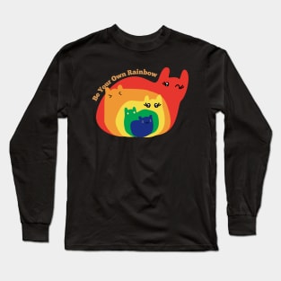 Rainbows cat cute kitty Long Sleeve T-Shirt